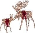 best choice products 5ft 2-piece moose family, lighted, main product view
