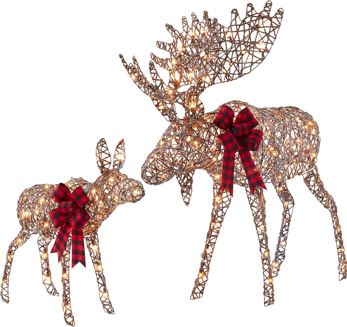 best choice products 5ft 2-piece moose family, lighted, main product view