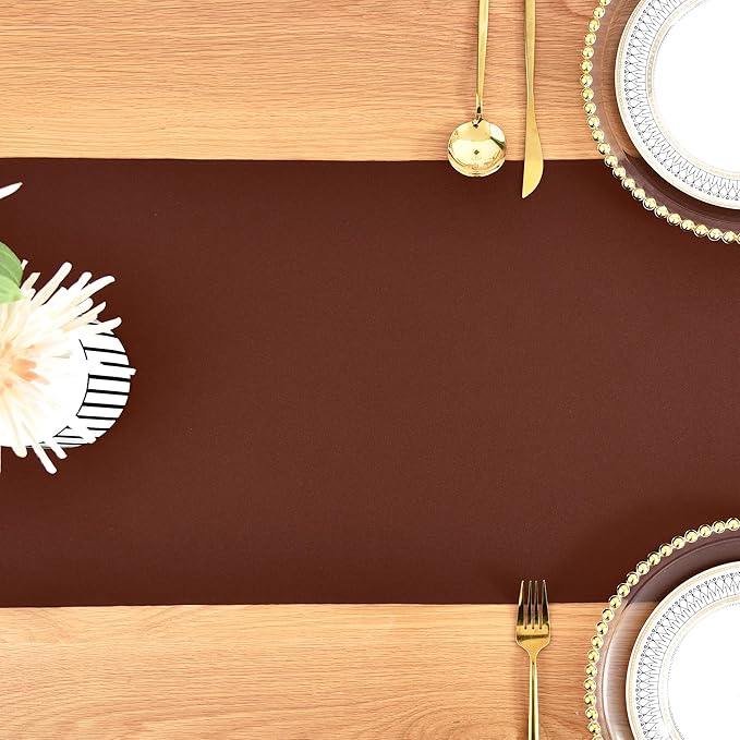 Farmhouse Chocolate Table Runner Dining Table Runners 90 Inches Long Coffee Table Runner for Dresser Living Room Bedroom Holiday Party Banquet 12X90 Inch