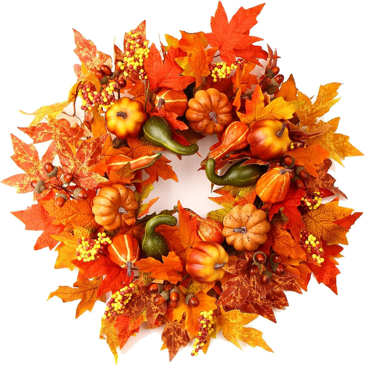 24" harvest fall wreaths for front door outside,autumn, main product view