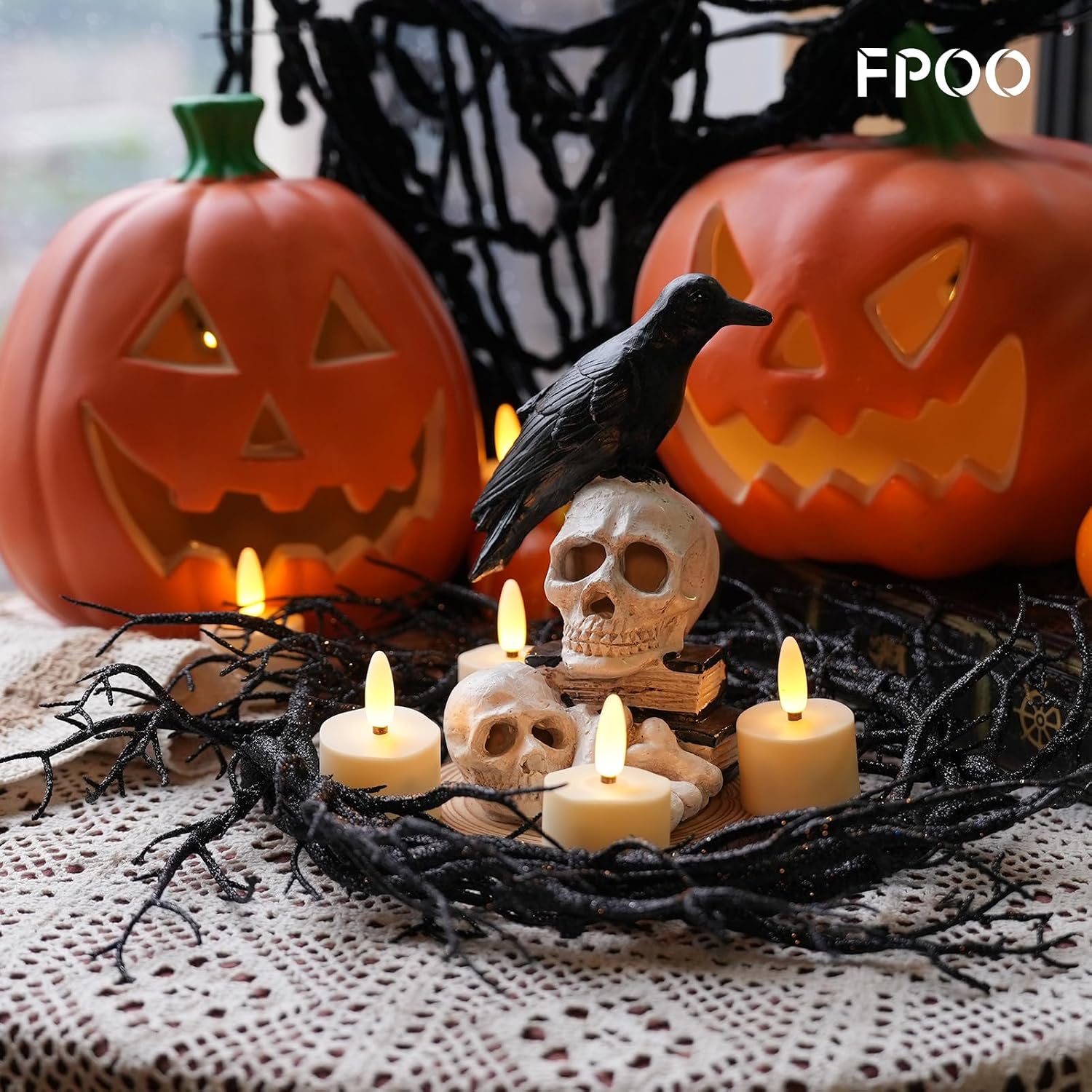 FPOO Rechargeable Tea Lights with Remote Timer, 6 Flameless Votive Candles | USB Rechargeable with remote, 4H/6H timer, and warm LED flicker for votive holders, lanterns, and small spaces.