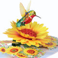 Hummingbird Sunflower Birthday Cards, 3D Pop Up Birthday Card for Women, Mom, Wife, Daughter, Her, Sister, Girlfriend, Grandma, Ideal Gift for Mother's Day, Valentines, Thank You, Get Well, 6x8 in