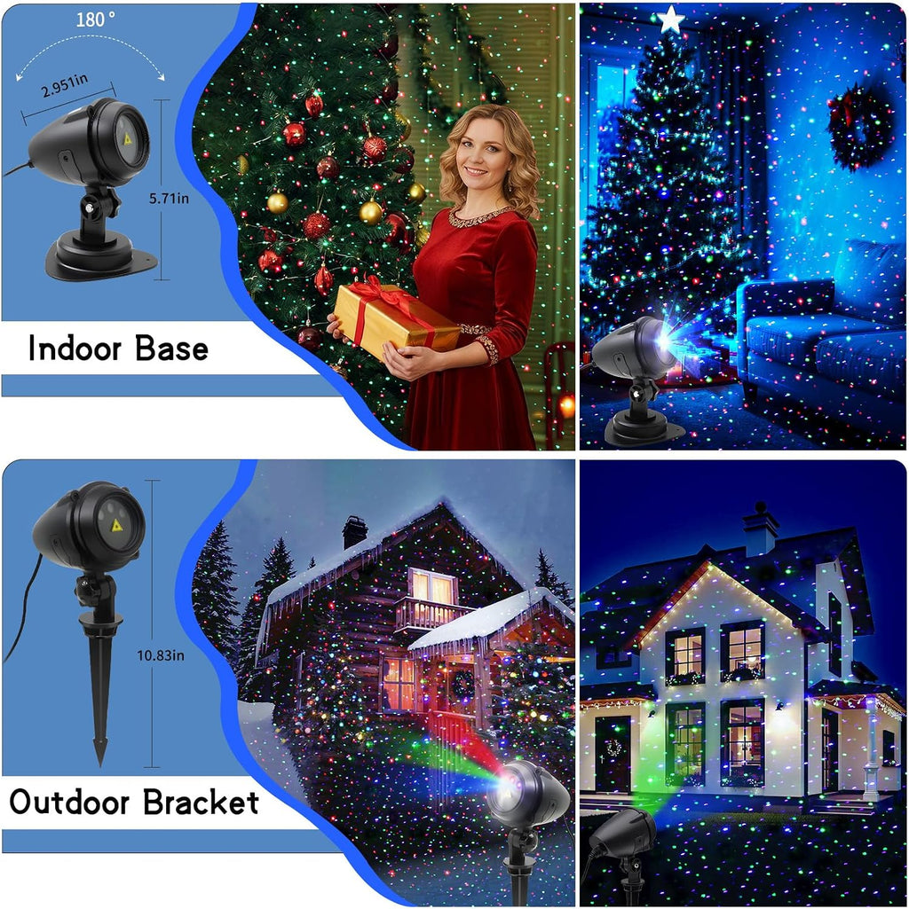 caiyue outdoor christmas projector, three color rgb waterproof shown in use