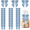 TONIFUL 50pcs Dusty Blue Satin Ribbon Bows with Twist Tie, 4.5 Inch Decorative Bows for Gift Wrapping, Treat Bags, Crafts, Bottles, Christmas Tree, Wedding, Baby Shower, Birthday Party Decorations