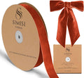 Burnt Orange Velvet Ribbon 1'' 25 Yards for Christmas Tree, Gift Wrapping, Flower Bouquet, Wreath Decorations, Bow Making