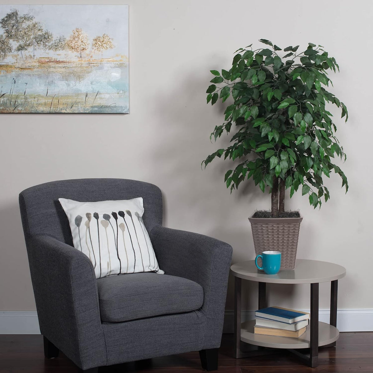 vickerman 4' artificial ficus bush - 4-foot tall, close-up detail