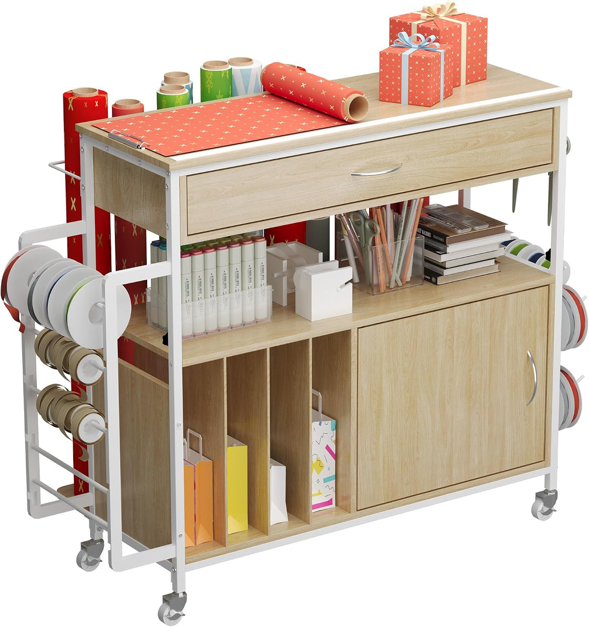 height-adjustable gift wrapping station with paper clamp &, main product view