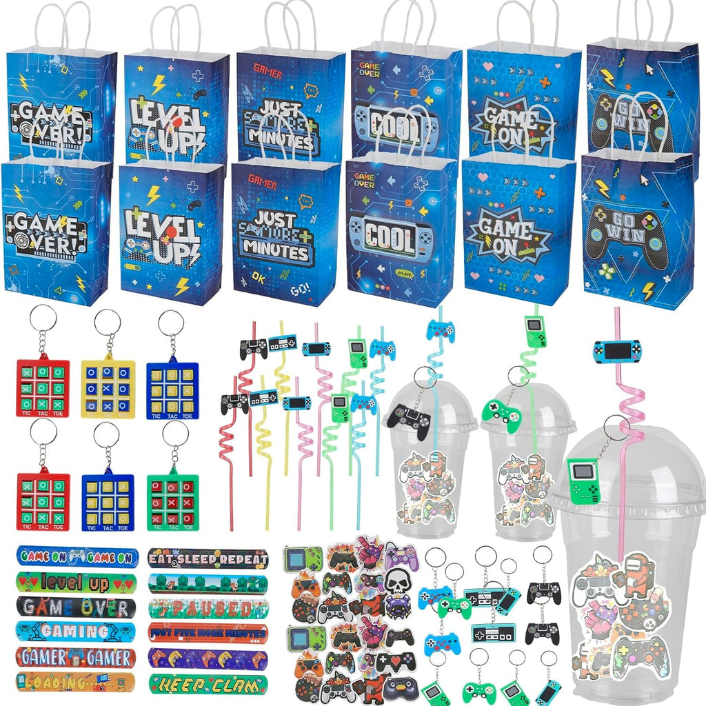 135 Pcs Video Gamer Party Favors,Boys Game Party Supplies,Gamer Birthday Party Favors,Gaming Party Decoration,Boys Gaming Birthday Favors, For Kids Bags On Stuffer Gifts