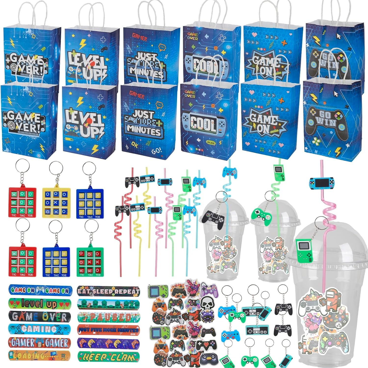 135 Pcs Video Gamer Party Favors,Boys Game Party Supplies,Gamer Birthday Party Favors,Gaming Party Decoration,Boys Gaming Birthday Favors, For Kids Bags On Stuffer Gifts