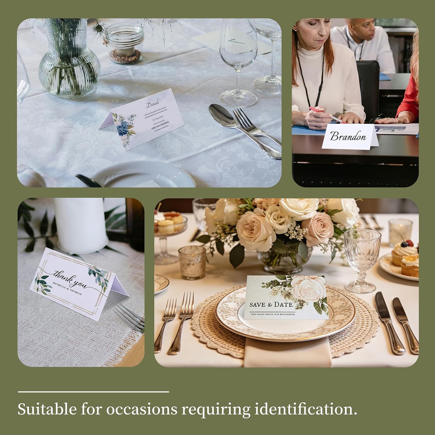 Printable Place Cards 2" x 3.5" 160 Pcs | Goefun White Tent Card 65lb Blank Name Cards for Table Setting, Wedding, Dinner Party & Metting