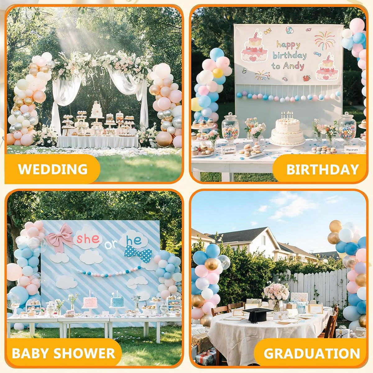 balloon arch kit for wedding decoration 9.2ft &, package contents