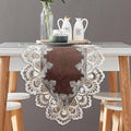 Vintage Lace Dining Table Runner, 72 Inches Macrame Coffee Table Runners for Kitchen Home Christmas Party Decorations (16x72 inch,Brown)
