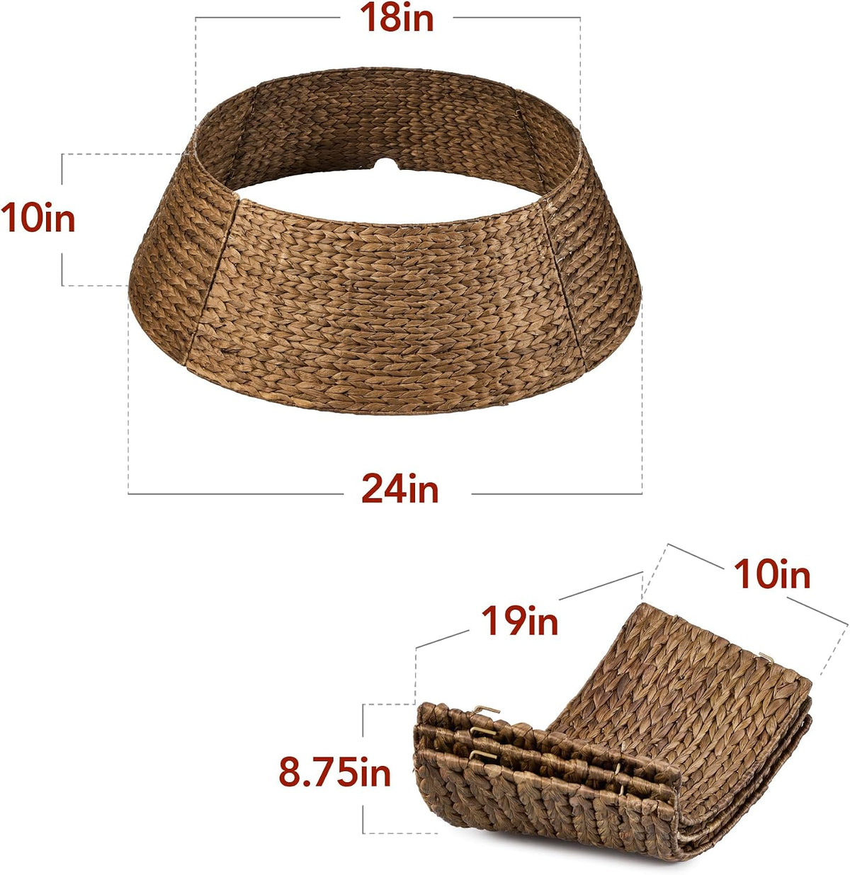 best choice products 24in christmas tree collar, woven, view 9