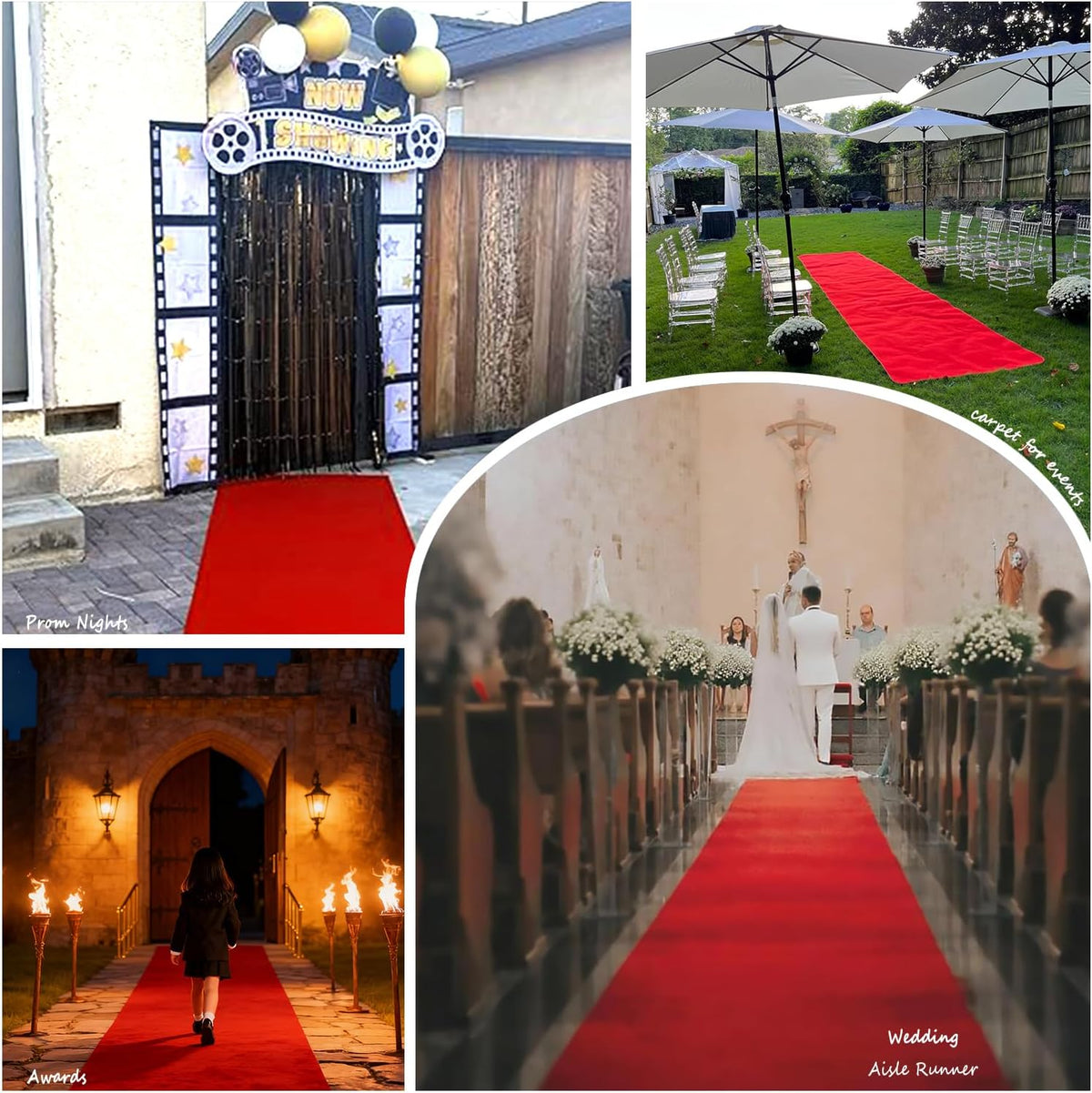 3x10 ft Extra Thick Red Carpet Runner for Party & Events,Festival Celebra...