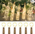 6-Pack LED Bottle Lights with Dual Battery Pack, 6.6ft 20 LEDs, Twice The Runtime, Warm White for Indoor & Outdoor Christmas Décor.(6 Pack, Warm White（Dual Battery Pack）)