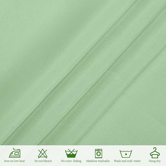 6 Pack Sage Green Round Tablecloths - 90 Inch, Polyester Table Cover, Stain and Wrinkle Resistant Washable Fabric, Perfect for Wedding Banquet Parties