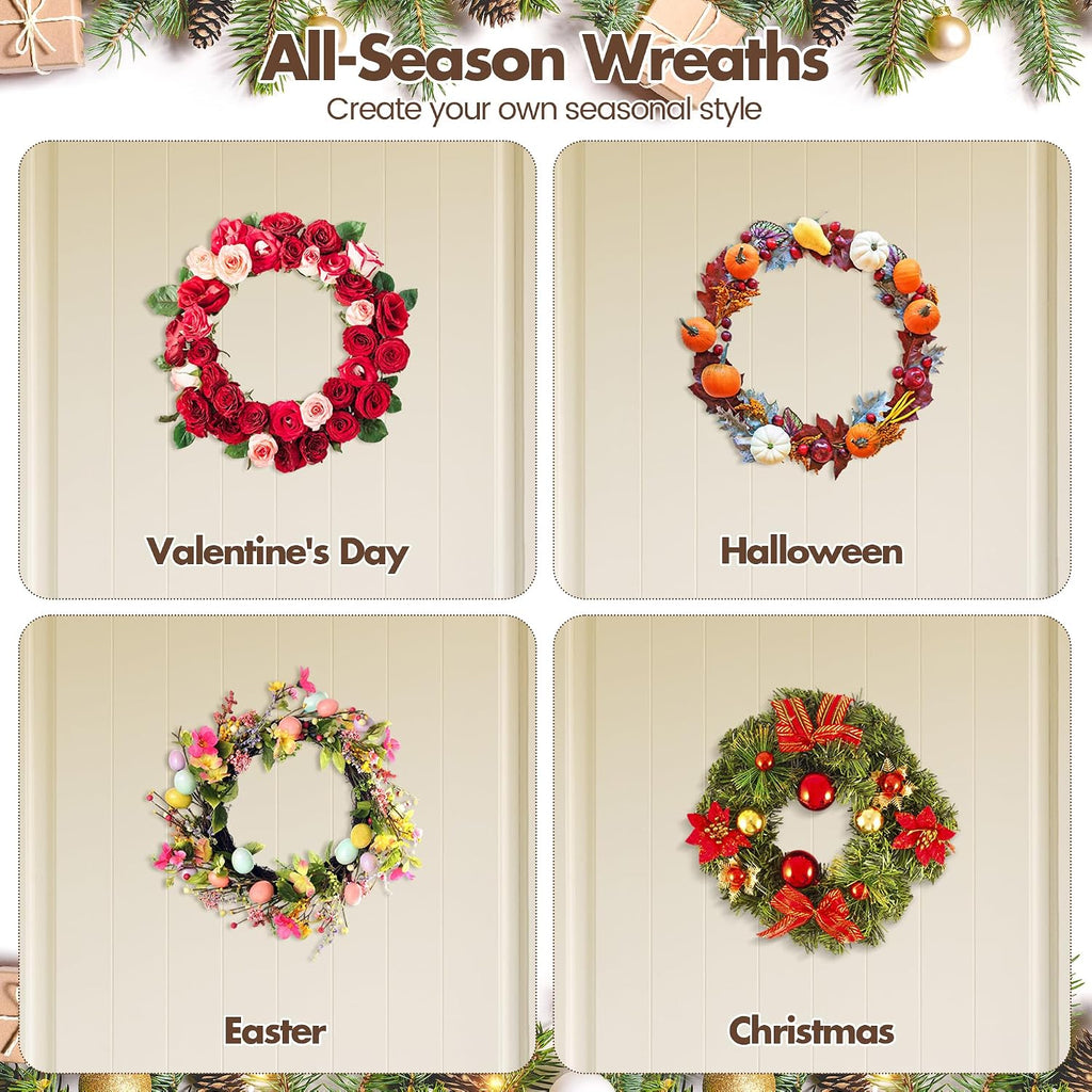 ruisita 12 pieces 8 inch grapevine wreaths vine on a desk or shelf