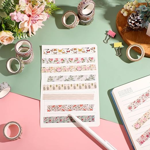 TaoBary 33 Rolls Holiday Plaid Washi Tape, 15 mm Seasonal Washi Tape Set Bohemian Colorful Vintage Cute for Card Wrapping Craft(Vintage Style)