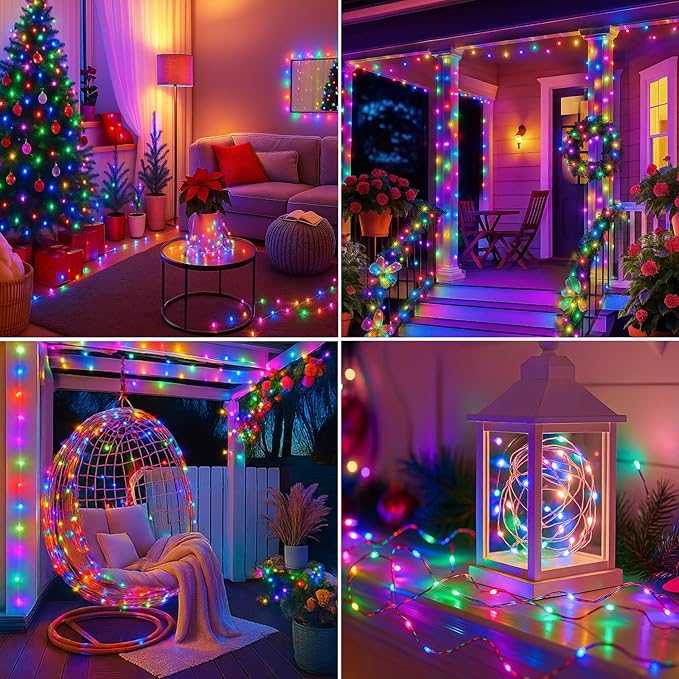 btfarm Fairy Lights Plug in with Remote, 33FT 100 LED Outdoor Twinkle Lights Waterproof with Timer, 8 Modes Indoor String Lights for Bedroom Patio Garden Wedding Christmas Decoration, Multicolor