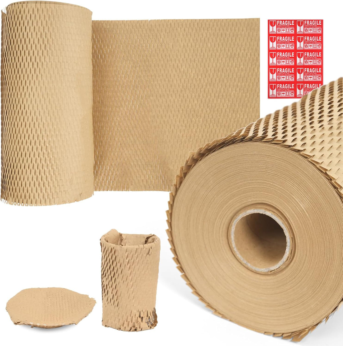 brown honeycomb packing paper 2 rolls, 15 x, main product view