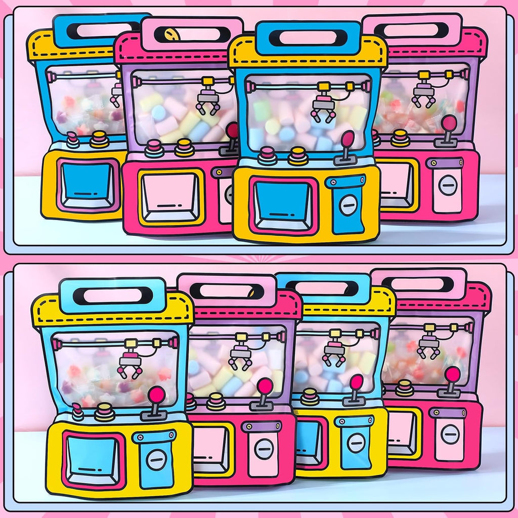 Yeyeplum 40 Pcs Goodie Bags Stuffers for Kids Birthday Goodie Bags Cartoon Snack Candy Treat Party Favor Plastic Gift Handbags Bulk with Handle for Back to School Supplies(12 x 8.8 Inch,Game Style)