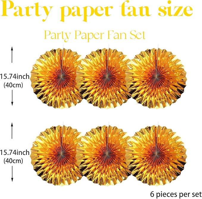 Golden Party Decorations,Engagement Party Decorations 16in,Gold Party Decor, Party Supply Decorations,Gold Wedding Decor,Anniversary Decorations 30 Color DIY Set （Golden）