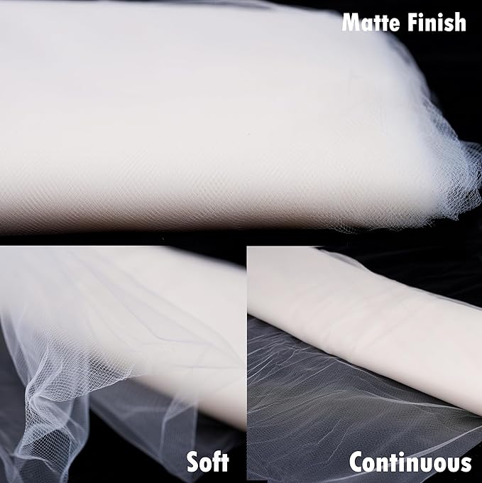 Craft And Party, Ivory Fabric Tulle Roll 54 Inch by 40 Yards (120 ft) Fabric Tulle Bolt for DIY Tutu Skirt, Wedding and Decoration (Ivory)
