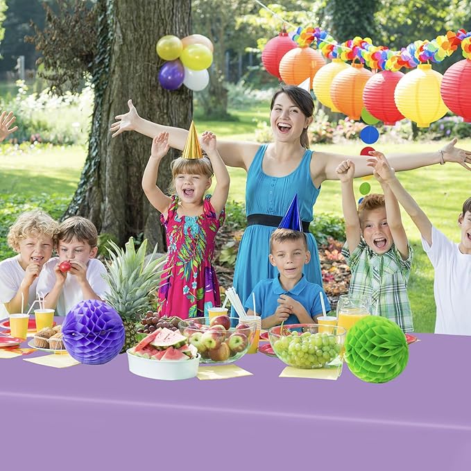 QZYL 12 PCS Lavender Plastic Tablecloths, 54 in x 108 in Dinner Table Cloths, Rectangle Table Cover for Birthday Party Family Gathering Wedding