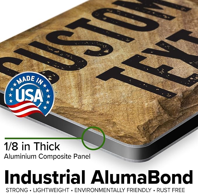 Custom Sign, Custom Street Sign, 11 Font Colors, 13 Font Styles, 4 Hole Options, 22 Sizes, 7x10 Inches, Rust Free DiBound, Fade Resistant, Made in USA by My Sign Center (Stone)