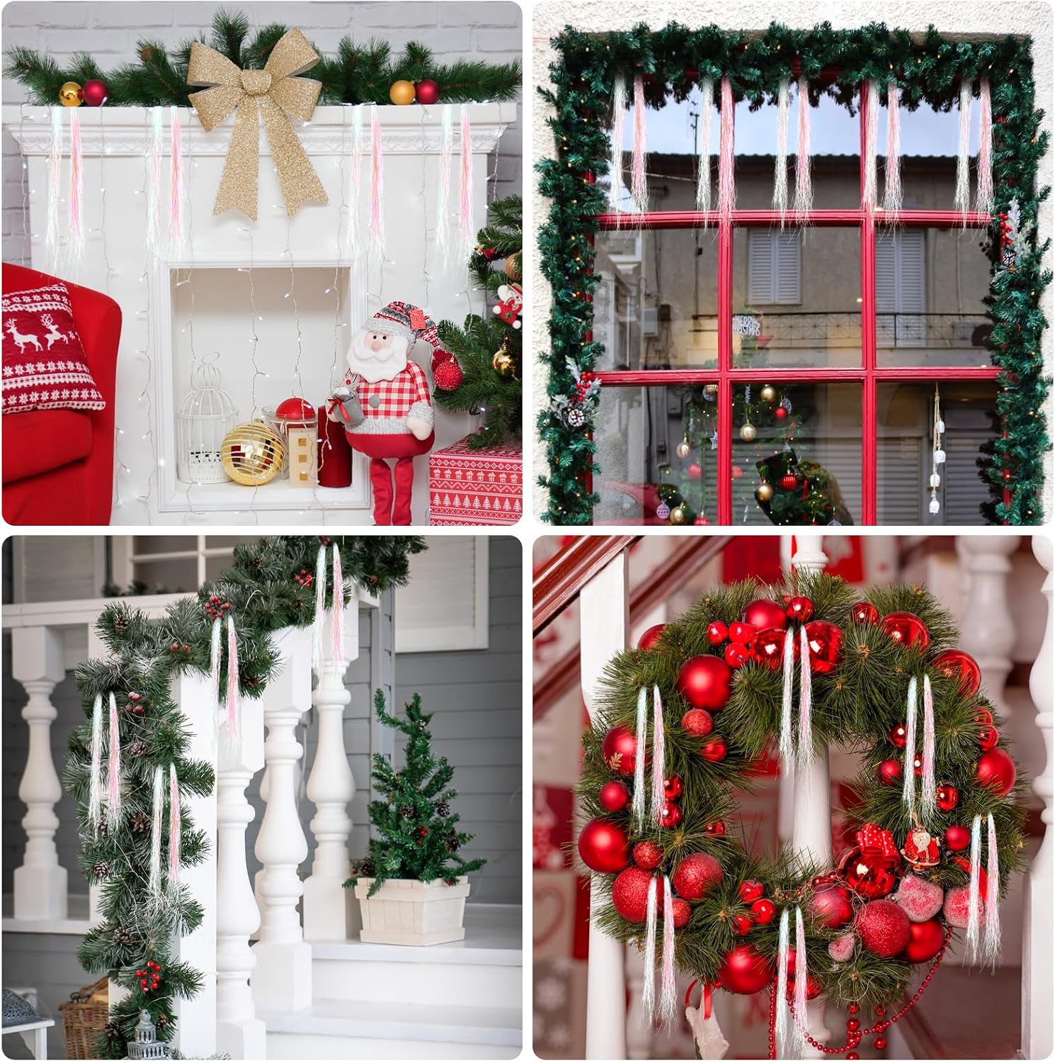 10000pcs Christmas Icicle Tinsel,18in Iridescent Foil Fringe Tinsel Strand Icicle Tinsel Christmas Tree Tinsel for Christmas Holiday Decor Birthday Supplies