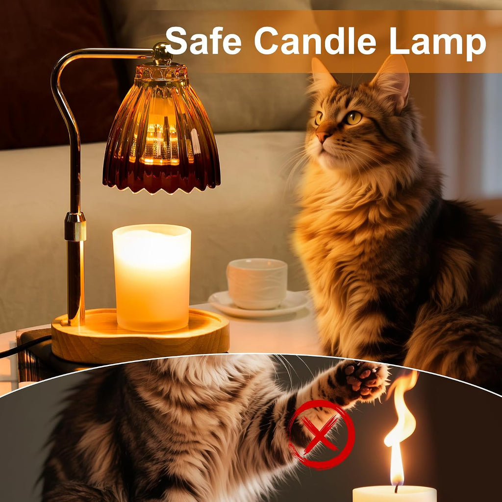Candle Warmer Lamp with Timer Dimmable, Lamp Candle Warmer for Jar Candles，Birthday Gifts for Women Mom Friend Sister, House Warming Gifts Vintage Home Decor，Wax Warmer Lamp with 2 Bulbs