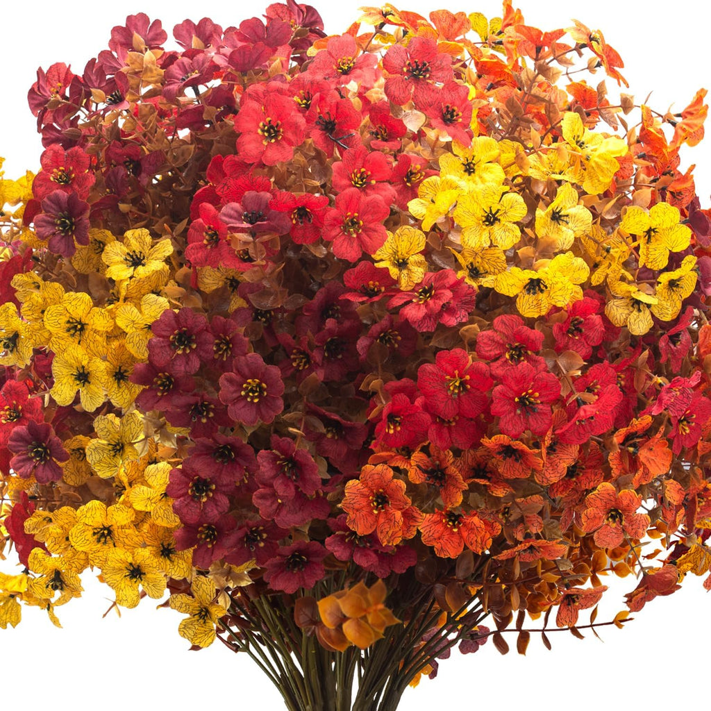 16 bundles artificial fall mums uv resistant flowers, main product view
