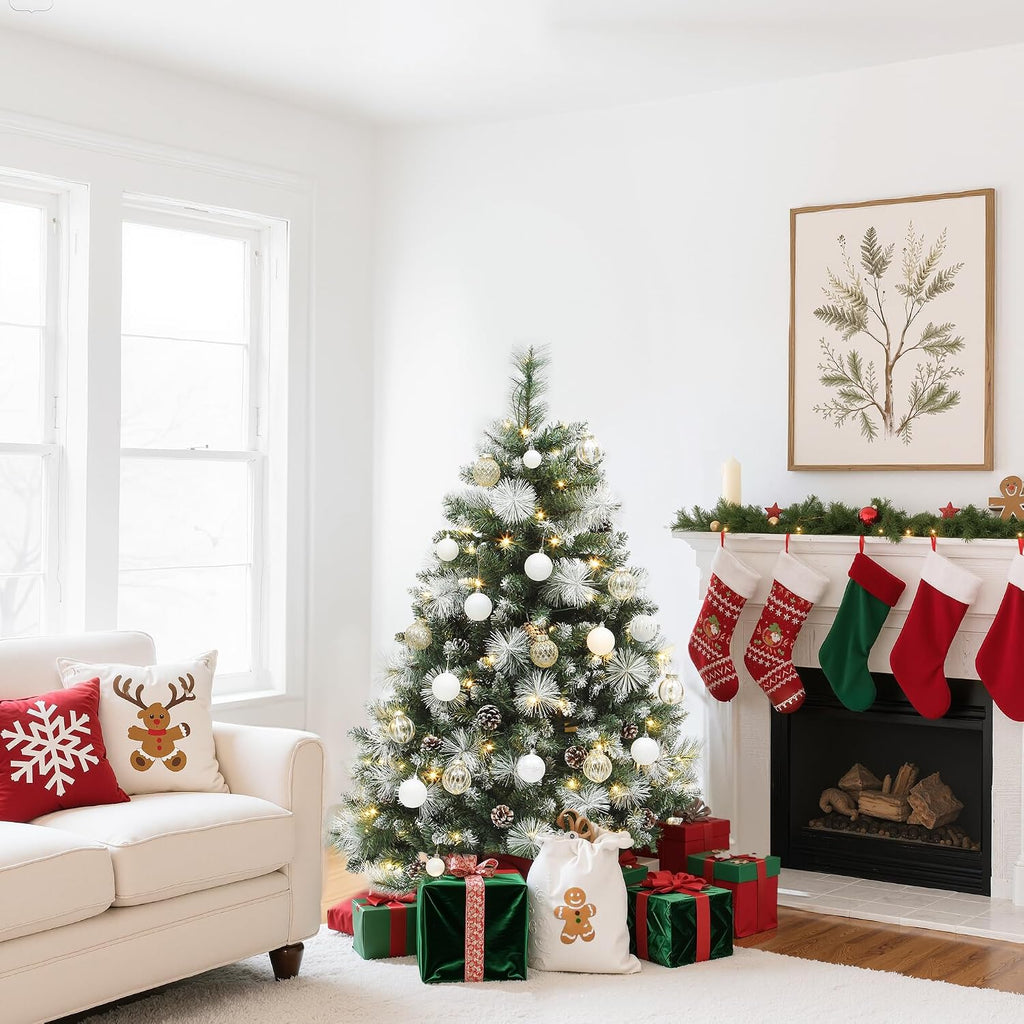 yitahome 4.5ft prelit christmas tree w/pine cones &, view 9