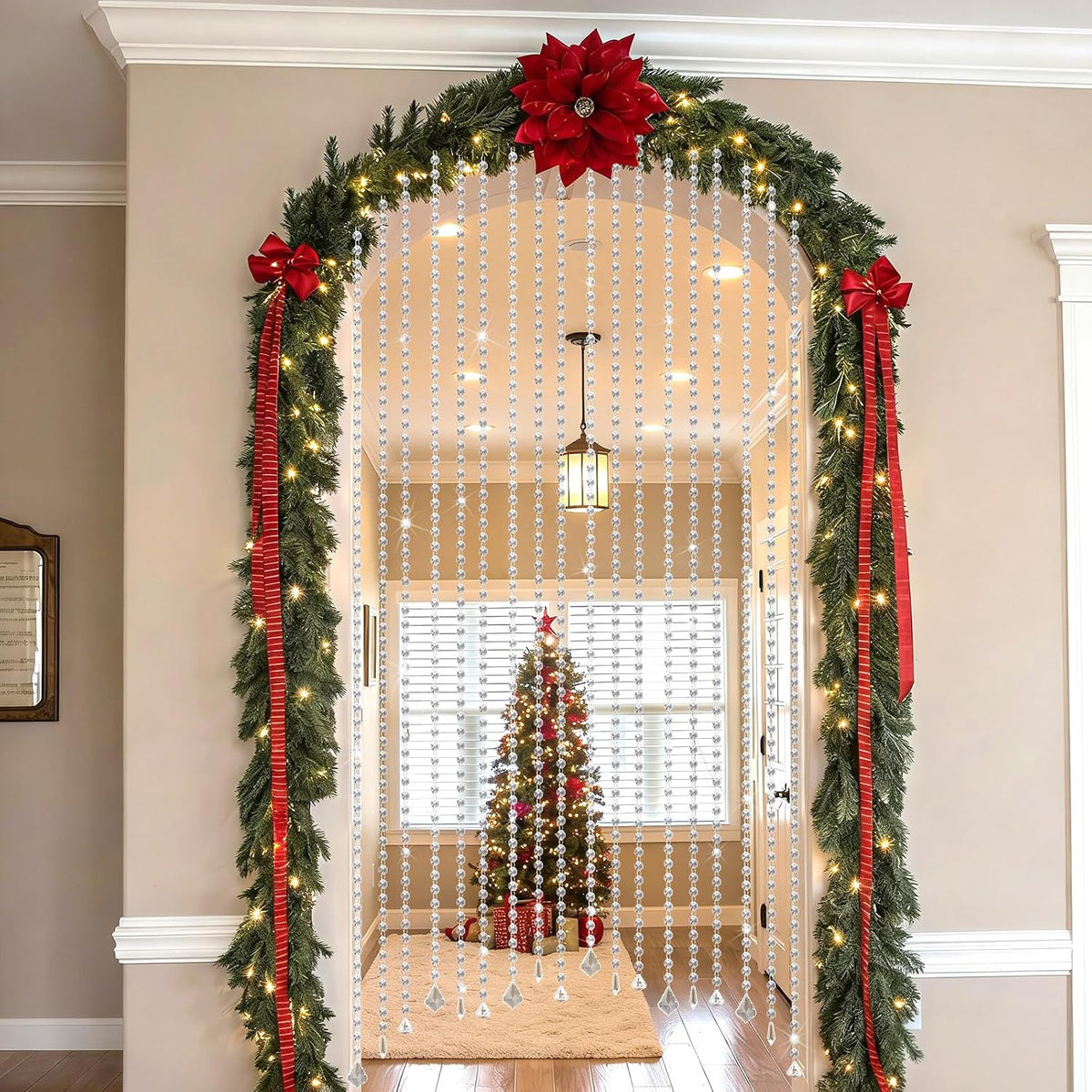 79 inch clear acrylic crystal garland strands showing dimensions