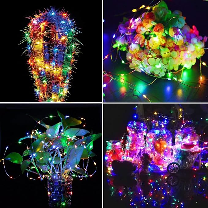 66Ft 200LED Christmas Fairy Lights Plug in, Waterproof String Lights Outdoor & Indoor 8 Modes with Timer, Bedroom Decor Twinkle Lights for Girl's Room Garden Party Christmas Decorations (Multicolor)