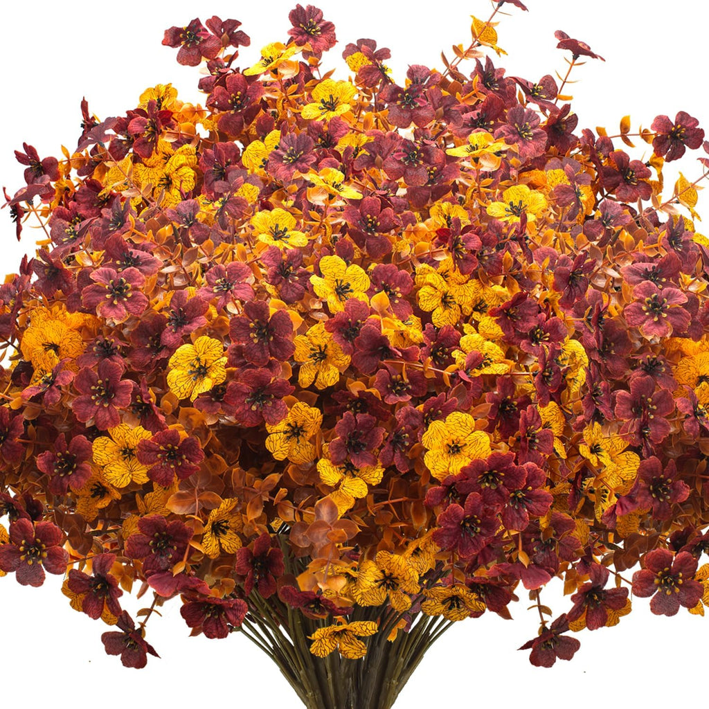grunyia 16 bundles artificial fall mums with eucalyptus, main product view