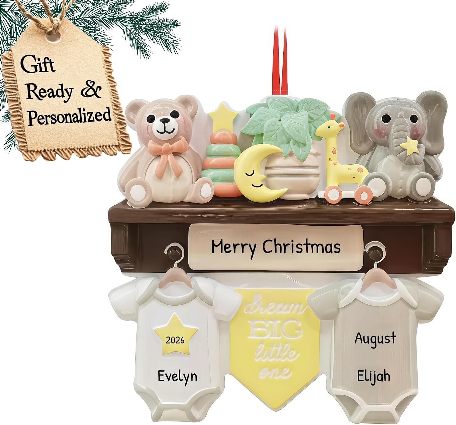 3D Personalized Babys First Christmas Ornament 2026 Girl | Nursery Shelf Baby | Baby's First Christmas Ornament 2026 Baby Ornaments for Xmas Tree My 1st Xmas Girl Ornaments for New Parents Couples