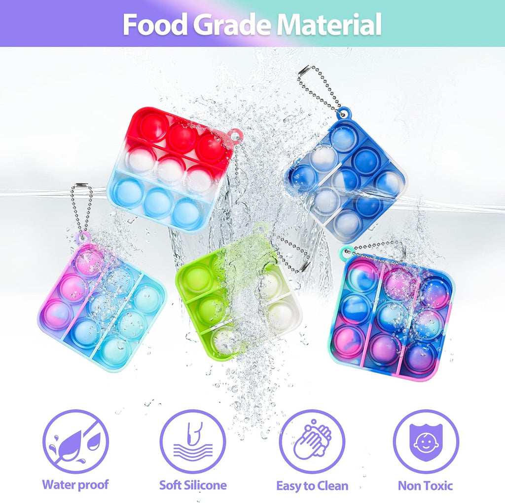Pop Fidget Toys Bulk Its Party Favors for Kids 4-8 8-12 30 Pack Mini Pop Keychain It Small Fidgets for Classroom Prizes Back to School Gifts for Students from Teacher Birthday Goodie Bag Stuffers