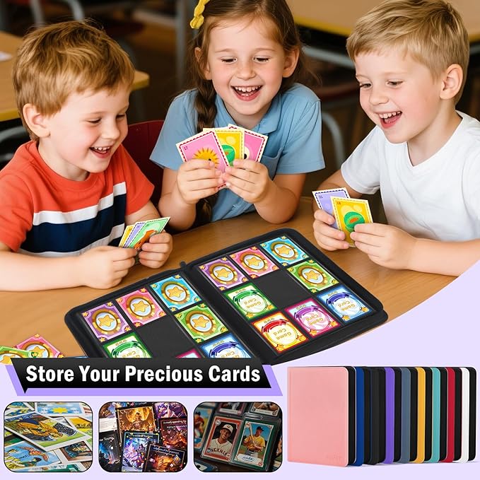 Trading Card Binder 9 Pocket, Zofly Zipper Card Collection Binder Album, Sturdy 540 Side-Loading Card Folder Holder for MTG, TCG, Sports Cards, Game Cards, Purple