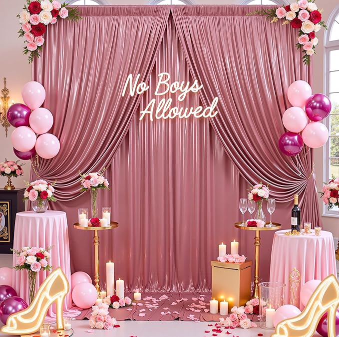 10ftx10ft Rose Gold Sequin Backdrop Curtain for Parties, Wrinkle Free Thick Glitter Sparkle Photo Backdrop Drapes 2 Panels 5x10FT Shimmer Back Drop Cloth for Wedding Birthday Photography Background