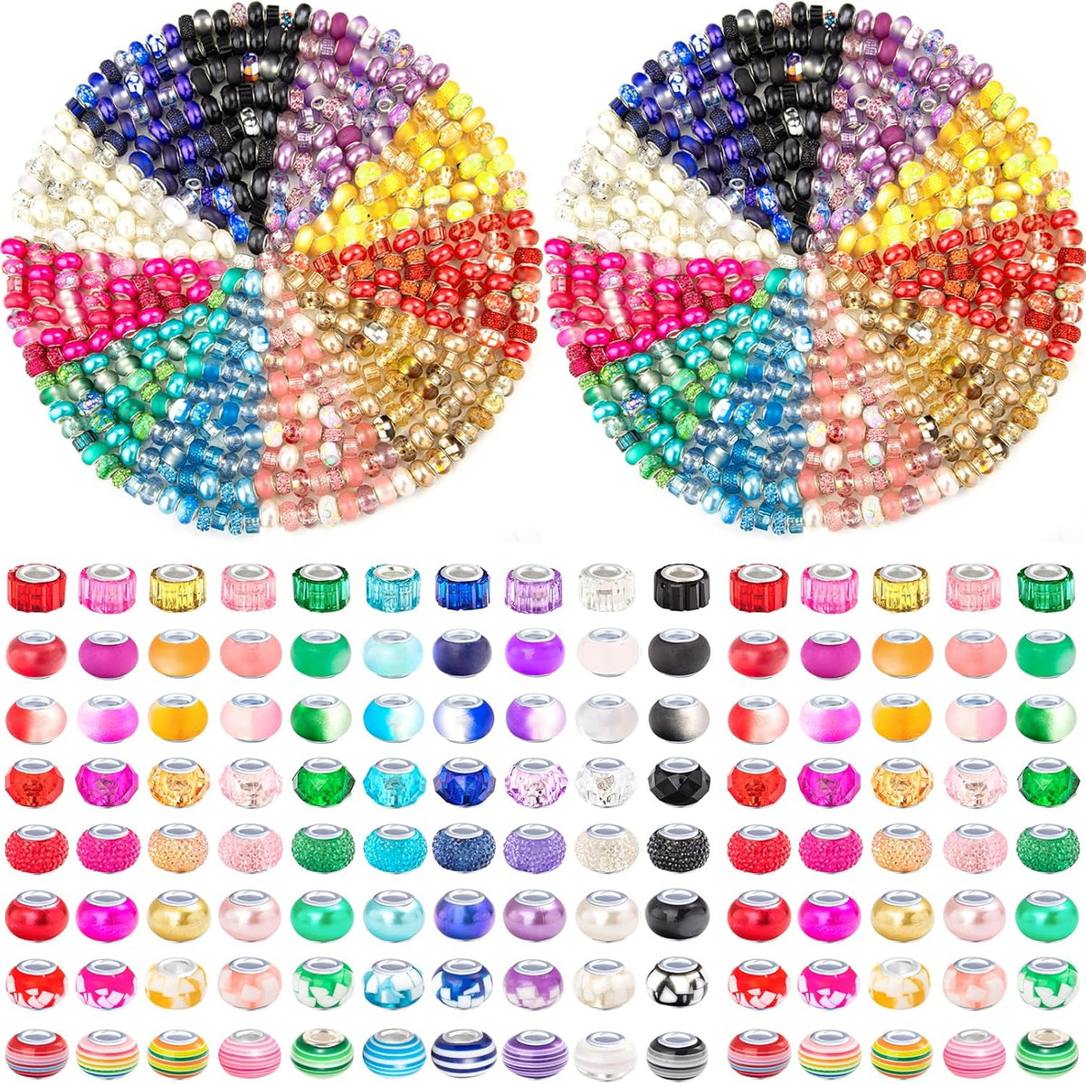 large hole spacer beads assortment european craft beads, main product view