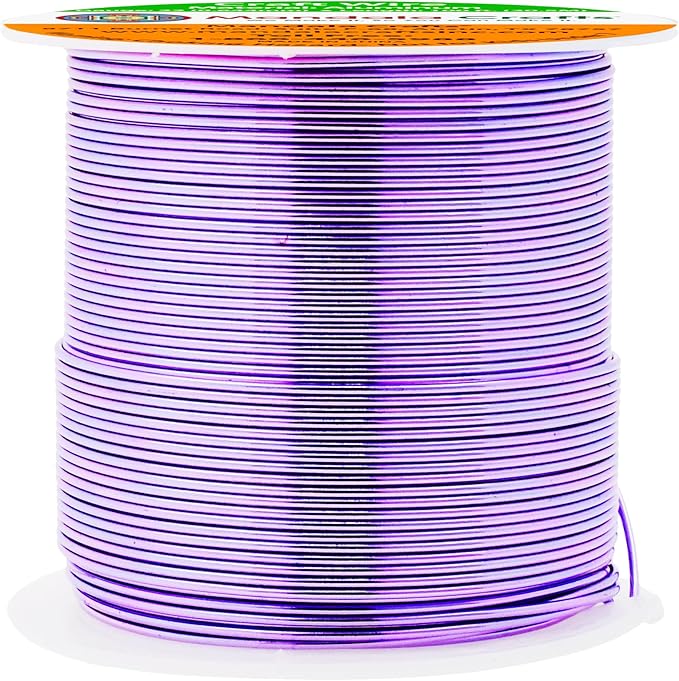 Mandala Crafts 22 Gauge Anodized Aluminum Craft Wire for Jewelry Making - 100 FT Colored Flexible Lavender Wire - Bendable for Bonsai Armature Crafting Sculpting