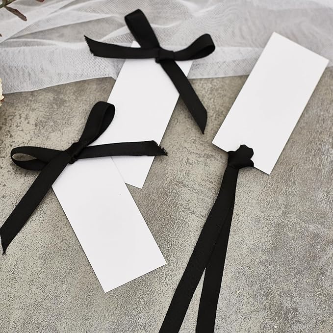 60pcs Name Cards for Table Setting, Place Cards, Wedding Place Cards.Wedding Name Tags.Present Tags with String Attached.and Reserved Signs for Wedding Seating (Black)
