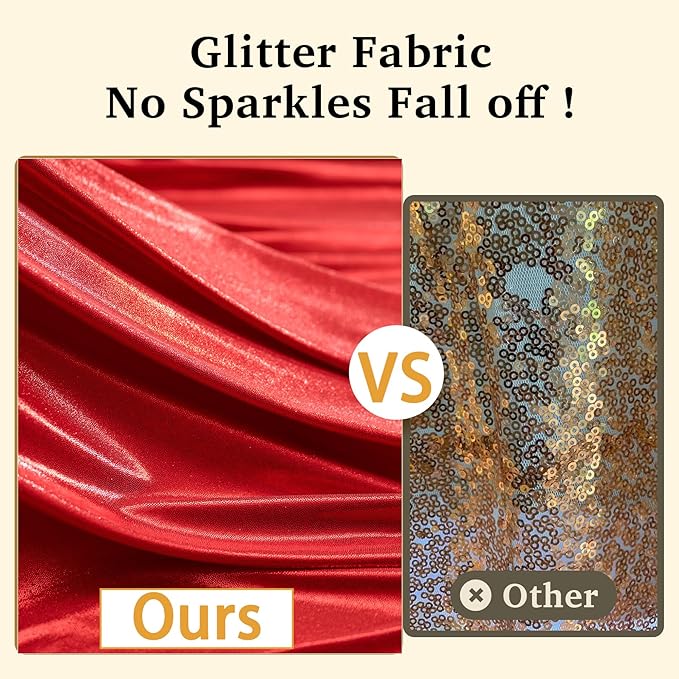 10x10 ft Red Sequin Backdrop Curtain Panels for Parties, Wrinkle Free Glitter Photo Backdrop Drapes 2 Panels 5x10FT Shimmer Back Drop Cloth for Wedding Birthday Christmas Photography Background