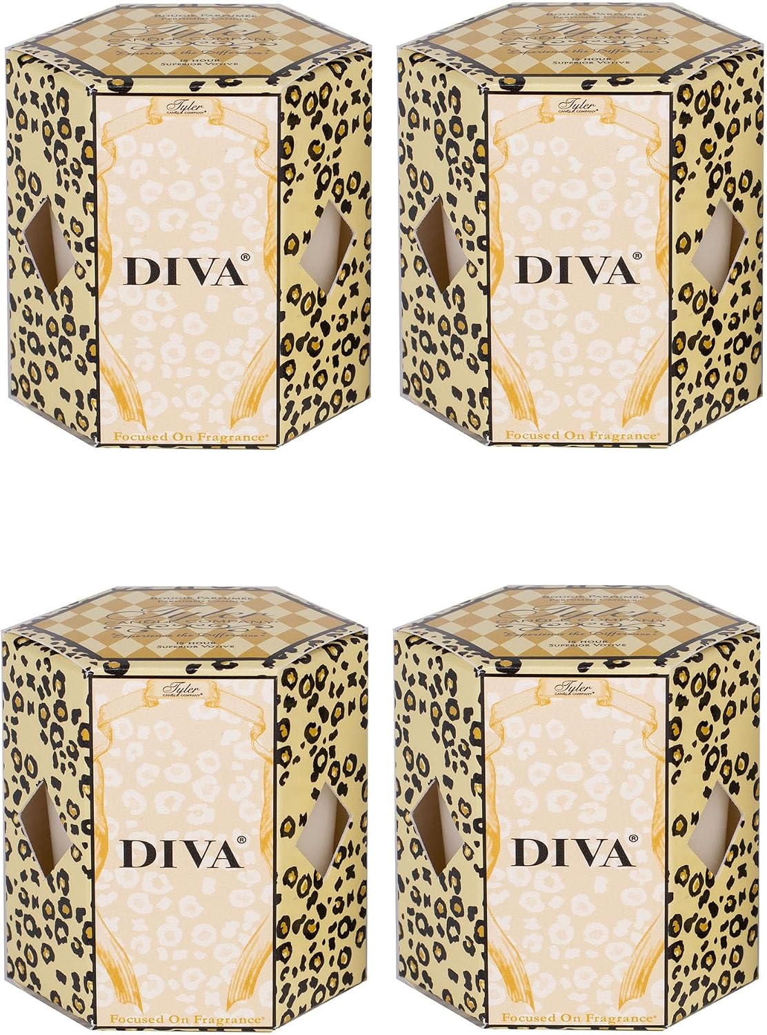 Tyler Candle Company 16111 Diva 2 Ounce Boxed Votive Candle, Pack of 4