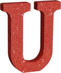 TONIFUL 8 Inch Red Glitter Letter U Table Centerpiece A-Z Red Birthday Party Decorations,Red Alphabet U for Birthday,Chrismas,Graduation,Bridal Shower,Wedding,Anniversary Party Supplies