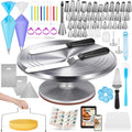 Kootek 180 Pcs Cake Decorating Kits Supplies - Aluminium Alloy Revolving Cake Turntable, Numbered Cake Decorating Tips and Frosting Tools for Baking Cupcake Cookie Muffin Kitchen Utensils