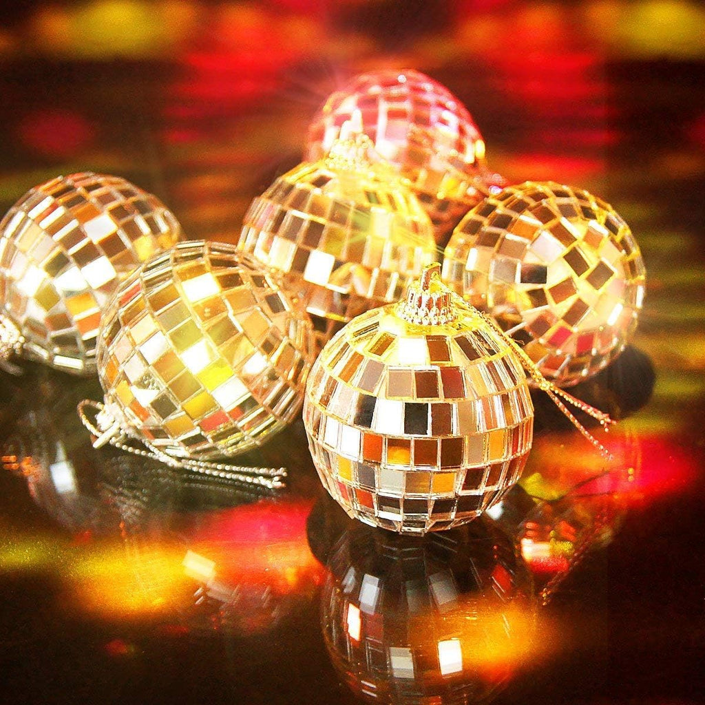 12 Pcs Silver Disco Mirror Ball for Party Decoration, Christmas Tree Wedding Birthday Party Ornaments(4CM)