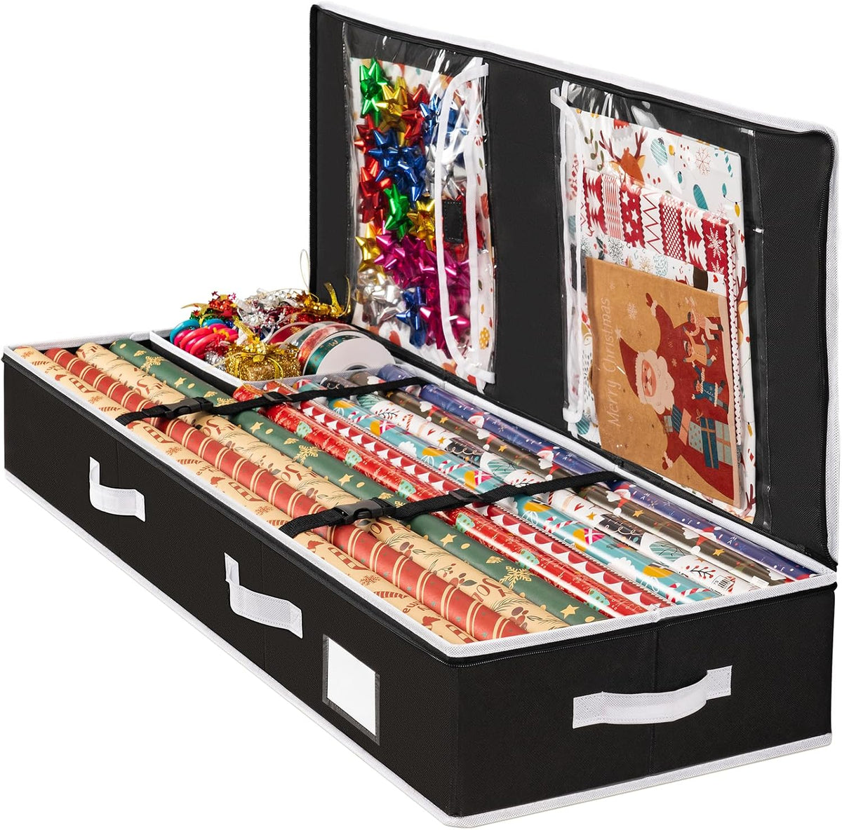 criusia gift wrapping paper organizer storage, durable underbed, main product view