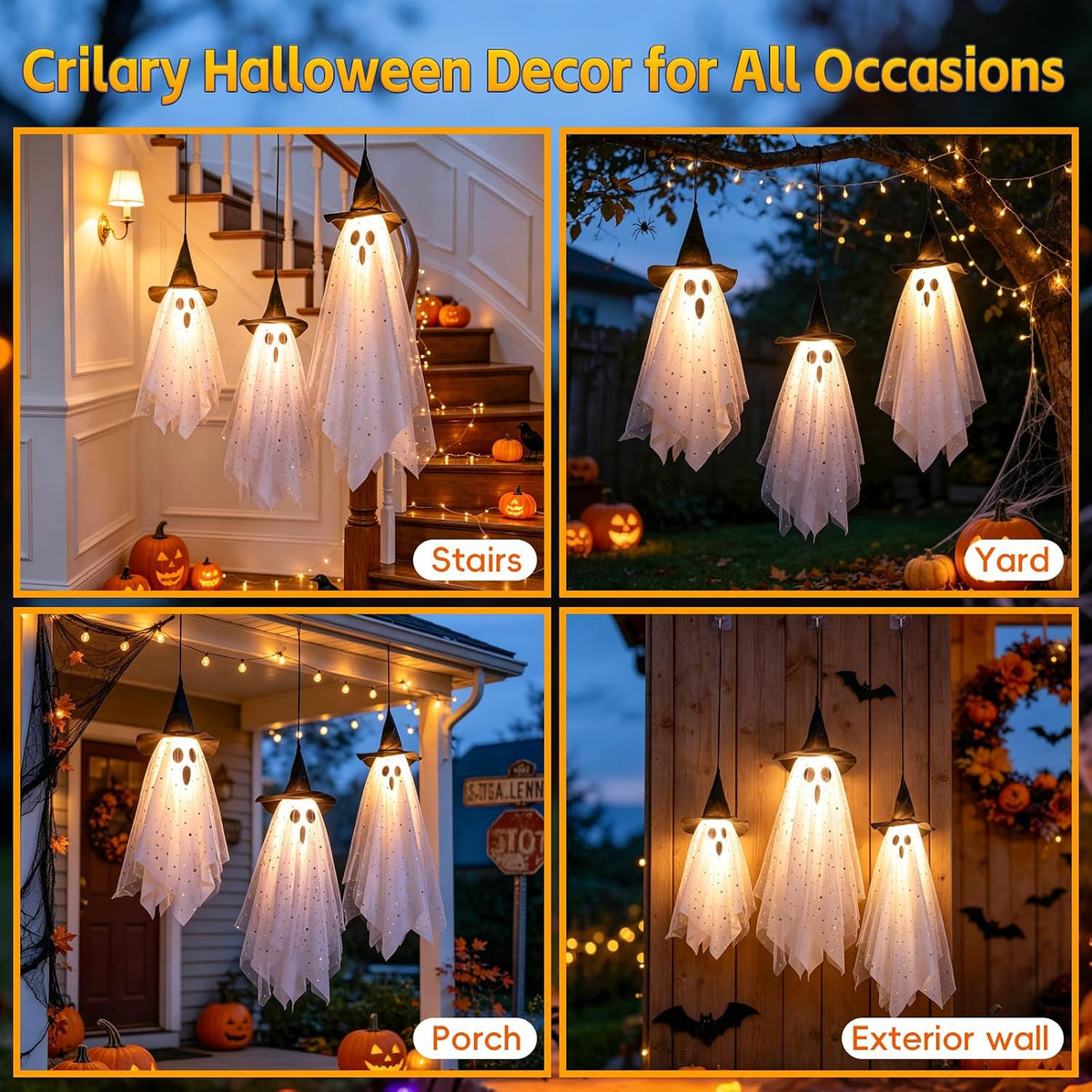 halloween decorations swinging ghost outdoor decor, package contents